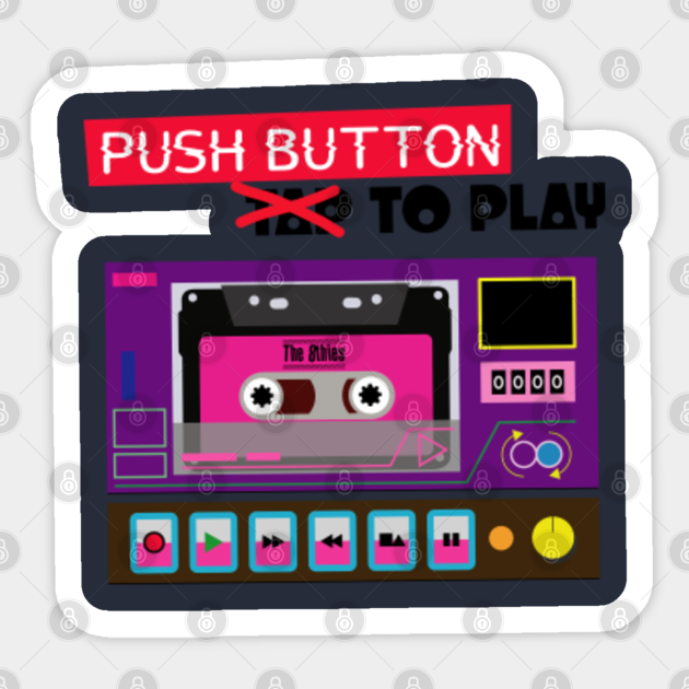 Retro Cassette Player is Push Button Retro Cassette Player Sticker